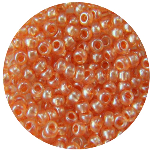 Бисер 5 гр Preciosa 08318 Кристально-прозрачный с жемчужным прокрасом, оранжевый, ЧМ
