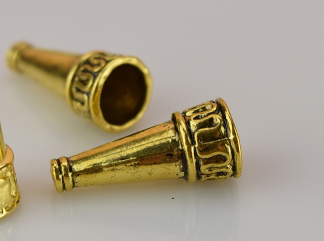Колпачок бижутерный №20 Египет 22х10 мм, античное золото, 1 шт