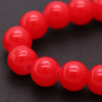 Стеклянные бусины в форме шара, Желейные Шар 8 мм, Красный, 1 низка УТ000007366