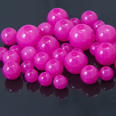 Бусины акриловые Желейные, шар, Микс размеров, темно-Розовые, 50 г