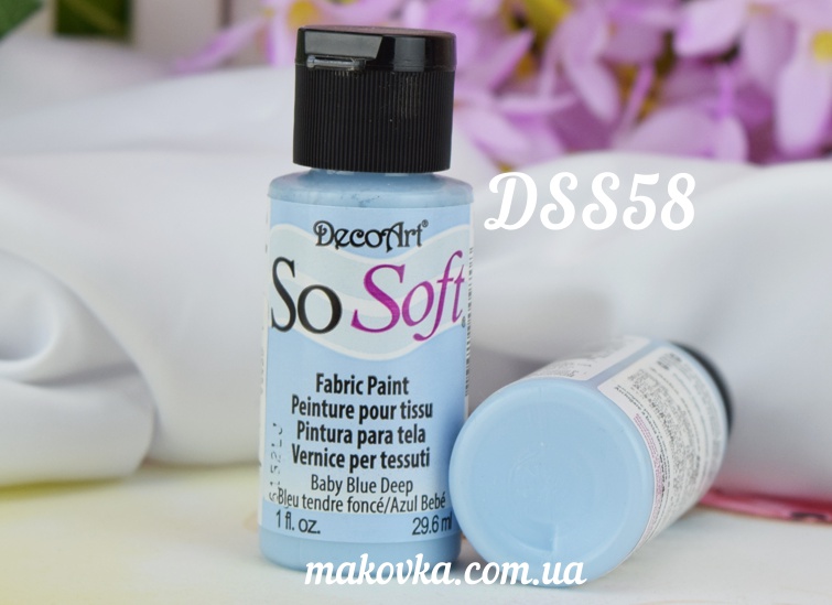 Краска акриловая для ткани, Голубая SoSoft, 29мл, DecoArt DSS58
