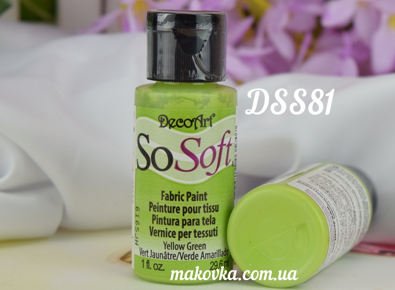 Краска акриловая для ткани, Зеленая светлая SoSoft, 29мл, DecoArt DSS81