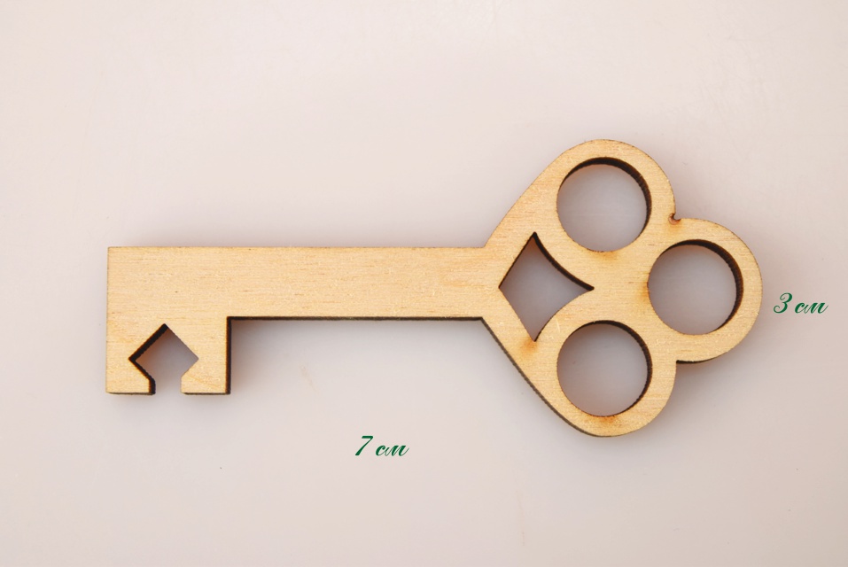 Заготовка Шильд (табличка) Ключ №507, фанера 7х3 см, 1 шт