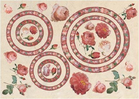 Декупажная карта Розы и круги (трояндовий орнамент), 50х70 см, TO DO