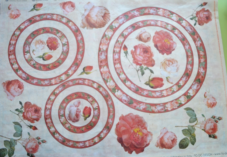Декупажная карта Розы и круги (трояндовий орнамент), 50х70 см, TO DO