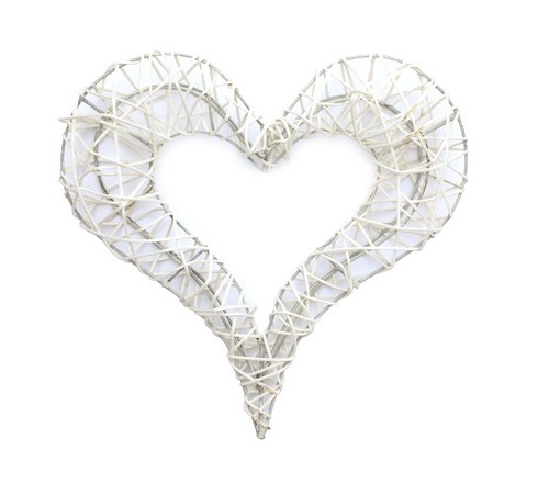Декоративное Сердце на металлическом каркасе, 22 см, белое, Scrap Berrys SCB370102