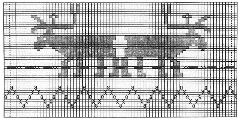 Жаккардовый узор орнамент олени
