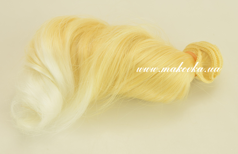 Кукольные волосы ОМБРЕ ВИТЫЕ ЛОКОНЫ соломенно-белые, длина 15 см / около 1 м, 570744 , №1/31