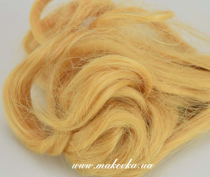 Волосы для куклы ЛОКОНЫ пшеничного цвета, длина 15см, ок.1 м, 570418, №3/06