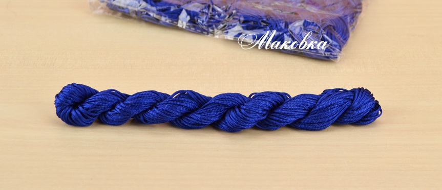 Шнур для плетения макраме 1 мм, тёмно-синий, 1 шт (моточек)