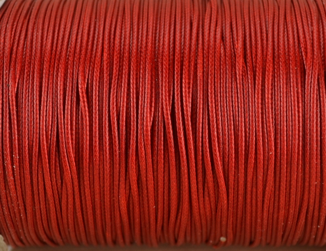 Вощенный шнур Корейский, 1 мм, красный, 1 м
