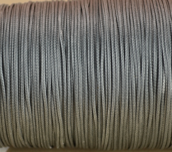 Вощенный шнур Нейлоновый, 1 мм, серый, 1 м