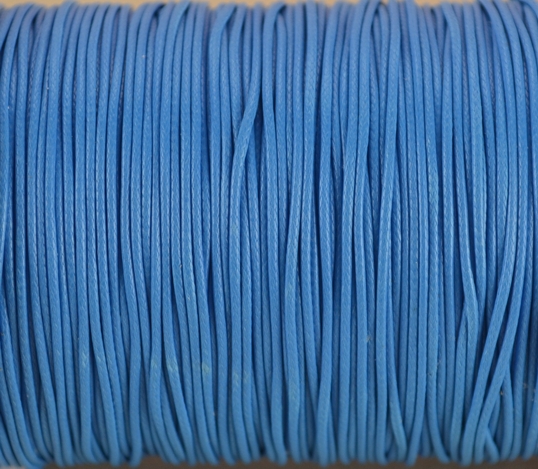 Вощенный шнур Нейлоновый, 1 мм, ярко-голубой, 1 м