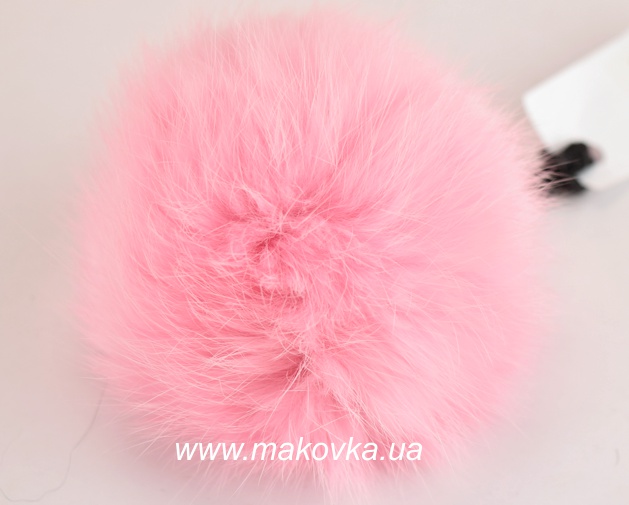 Помпон из меха кролика, окрашенный Нежно-розовый, 1 шт