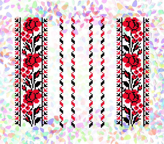 Флизелин водорастворимый с рисунком Цветочная алея, 20х30 см, К 242 Confetti 