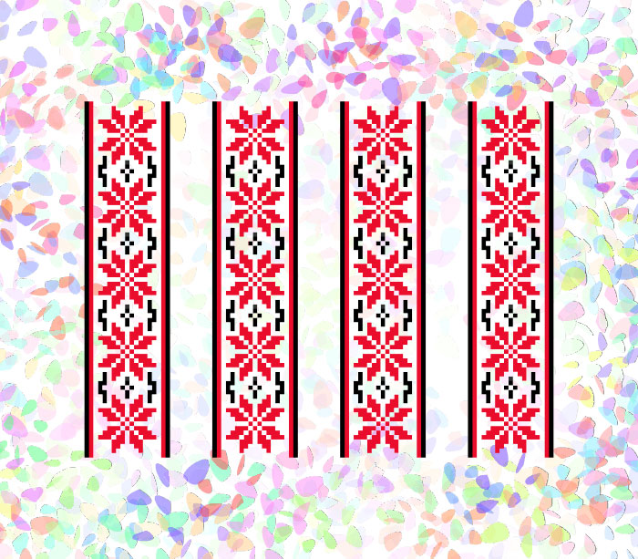 Флизелин водорастворимый с рисунком Красное и черное (4), 20х30 см, К 244 Confetti 