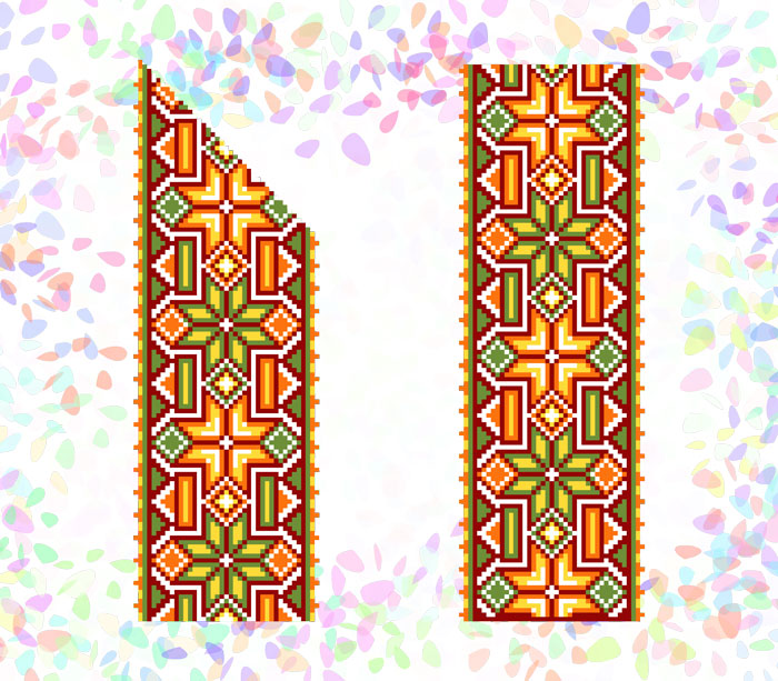 Флизелин водорастворимый с рисунком Гуцульский орнамент, 20х30 см, К 265 Confetti 