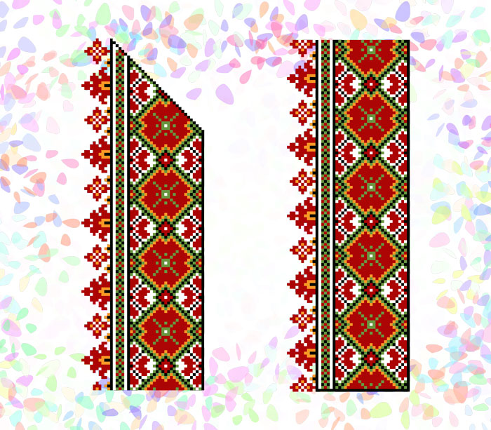 Флизелин водорастворимый с рисунком Гуцульский орнамент, 20х30 см, К 265 Confetti 