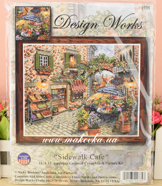 2735 Sidewalk Cafe (Кафе на тротуаре) Design Works, набор для вышивания