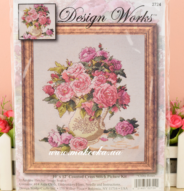 2724 China Roses (Китайские розы)ы, Design Works, набор для вышивания