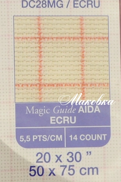 Канва Magic Аida со смываемой разметкой, 50х75см DMC DC28MG*ECRU (цвет экрю) 