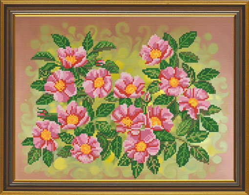 Рисунок на ткани Дикая роза, 34х26 см, БИС 3112, Нова Слобода