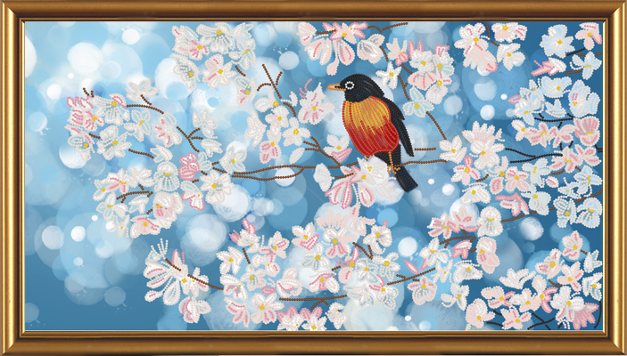 Рисунок на ткани  Весенние трели, 47х25 см, БИС 6238, Нова Слобода