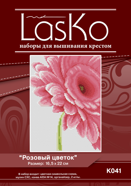 Розовый цветок К041, Lasko 16,5х22см