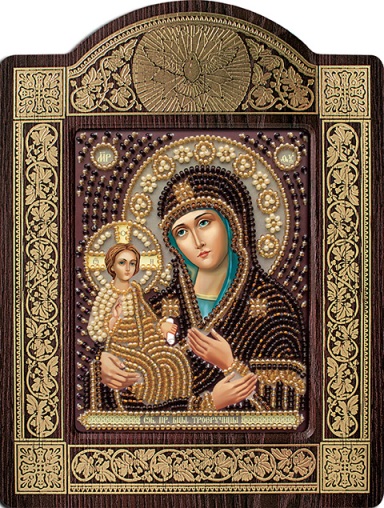 Богородица Троеручница, СН8007, 9х11 см, с фигурной рамкой, Нова Слобода
