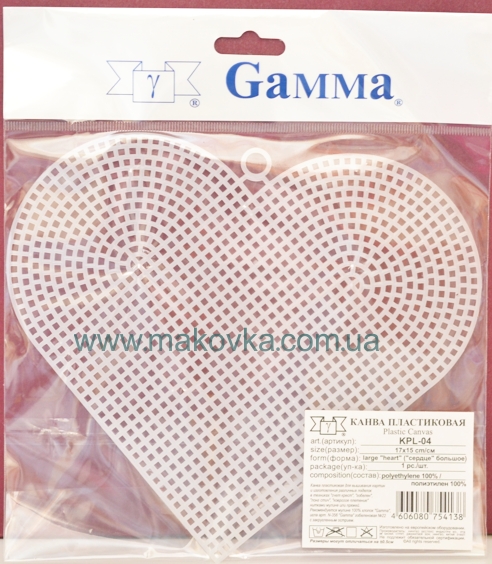 Канва пластиковая KPL-04 большое сердце, Гамма