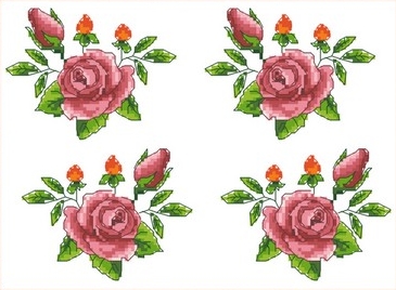 Флизелин водорастворимый 4009 Розы, А-4, Каролинка