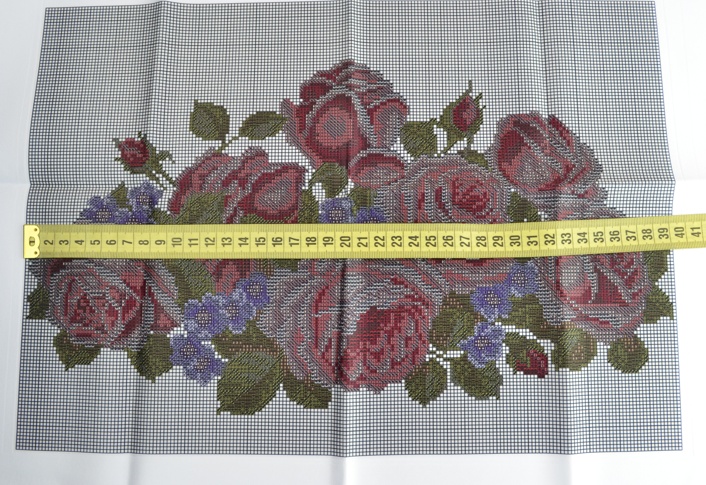 Заготовка для вышивания Сумка №31 белая, Розы, прямоугольная, атлас