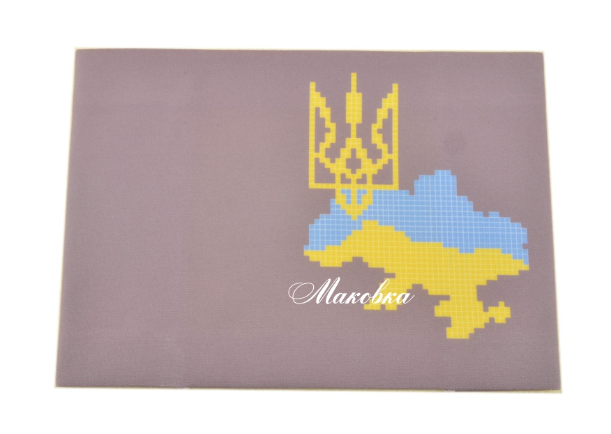 Обложка на паспорт под вышивку №19 Герб и карта Украины