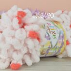 6490 білий з корал. цятками