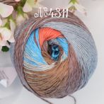 4311 сірий-коричневі-бірюзовий-кораловий