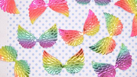Декоративний елемент Крила голографічні Меланж , крила янгола, 8*4 см, 1 штука