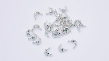 Калоти зі сталі для маскування вузликів, колір ПЛАТИНА, нержавіюча сталь, 2 г/уп