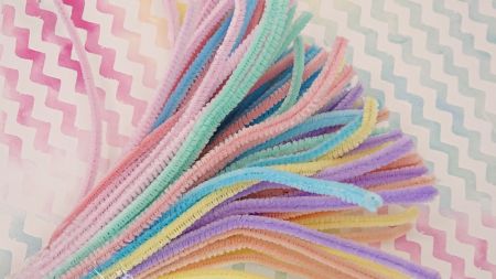 Набір синельного дроту з ворсом Мікс пастельний 30 см, 99-100 шт