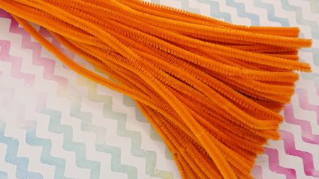 Пухнастий помаранчевий синельний дріт із ворсом 30 см