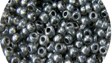 Preciosa чеський бісер №10/0, круглий, 50г, колір 08349 темний сірий