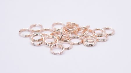 Колечка з'єднувальні подвійні для прикрас колір Сввітле Золото А11, упаковка 2г