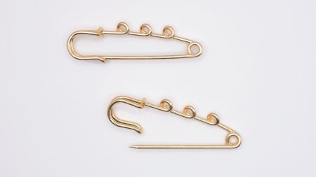 Шпилька з колечками для підвісок, довжина 5 см, 3 кільця, колір під золото