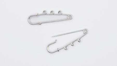 Шпилька з колечками для підвісок, довжина 5 см, 3 кільця, колір під срібло