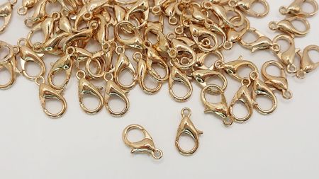 Застібка для прикрас карабін 11,5х7 мм, колір бліде золото