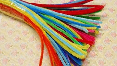 Набір синельного дроту з ворсом Мікс світлий 30 см, 99-100 шт