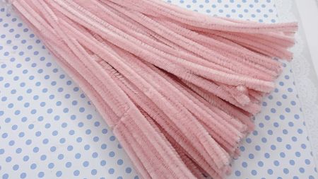 Пухнастий синій дріт з ворсом, колір Пудра , 30 см, 1 шт