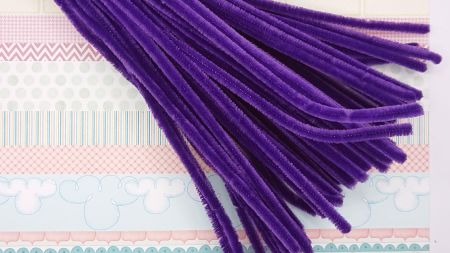 Пухнастий синій дріт з ворсом, колір Пурпурово-ФІОЛЕТОВИЙ  , 30 см, 1 шт