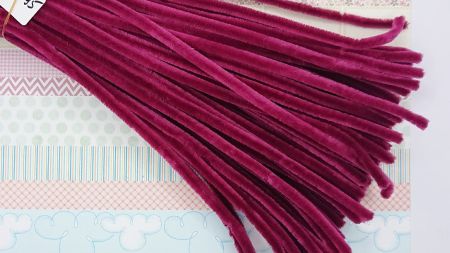 Синельний дріт з ворсом колір Марсала, 30 см, 1 шт