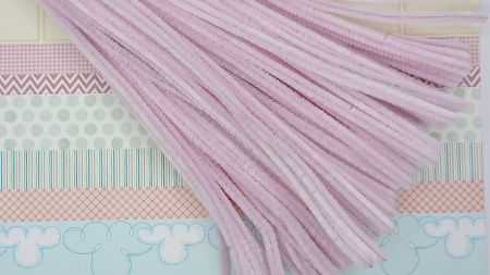 Синельний дріт з ворсом колір Блідий бузково-рожевий, 30 см, 1 шт