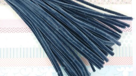 Синельний дріт з ворсом колір Темно-СІРИЙ , 30 см, 1 шт